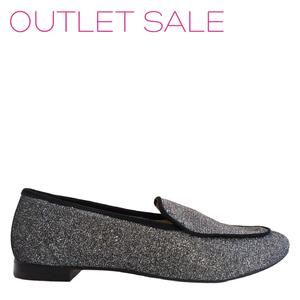 NEW LALISA women's galaxia pewter glitter loafers in gray